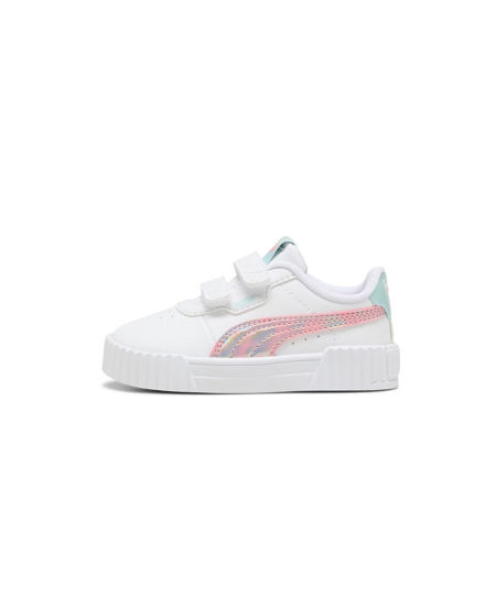 Immagine di PUMA - Scarpa da bambina bianca con dettagli rosa e azzurro - CARINA 3.0 SPACE BELLE V INF