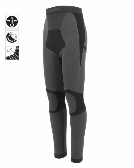 Immagine di BRUGI - Leggings da bambino grigio e nero termico traspirante senza cuciture