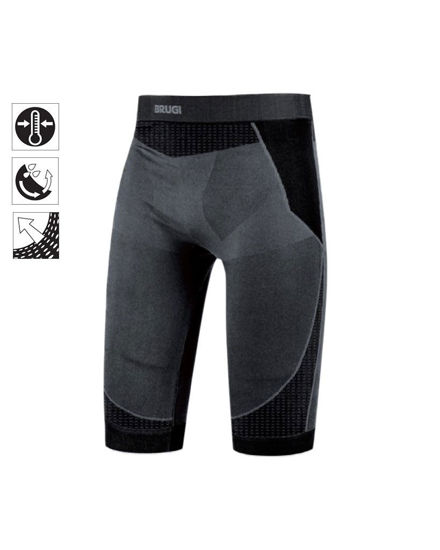 Immagine di BRUGI - Pantaloni corti intimi da uomo termici neri in tessuto traspirante