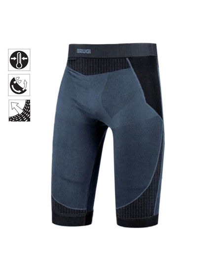 Immagine di BRUGI - Pantaloni corti intimi da uomo termici blu in tessuto traspirante