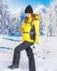 Immagine di BRUGI - Tuta da sci donna gialla e nera impermeabile traspirante idrorepellente antivento