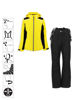 Immagine di BRUGI - Tuta da sci donna gialla e nera impermeabile traspirante idrorepellente antivento