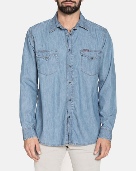 Immagine di CARRERA - CAMICIA JEANS LAVAGGIO CHIARO COLLO CLASSICO MANICA LUNGA 2 TASCHINI CON BOTTONCINI