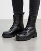 Immagine di MISS GLOBO - Anfibio nero in VERA PELLE con lacci e zip laterale
