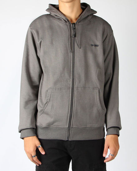Immagine di ON SPIRIT - FELPA GRIGIA DA UOMO CON CERNIERA E CAPPUCCIO
