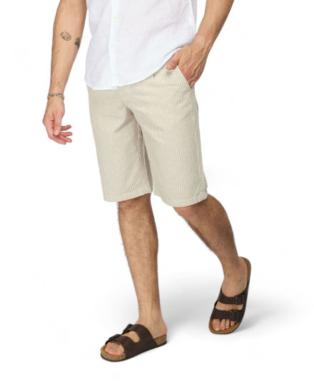 Immagine di YELLOW DOG - BERMUDA DA UOMO BEIGE TASCA AMERICA A RIGHE CON LACCIO