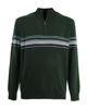 Immagine di BREZZA DI MARE - MAGLIA MANICA LUNGA DA UOMO VERDE MEZZA ZIP RIGA CENTRALE