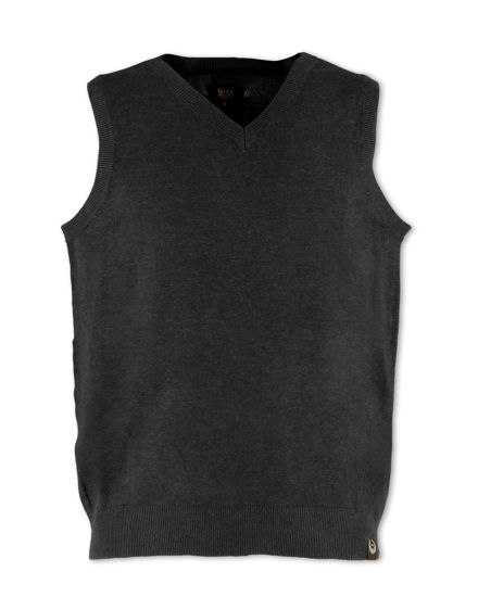 Immagine di GMV - GILET SMANICATO NERO CON SCOLLO A V IN MAGLIA