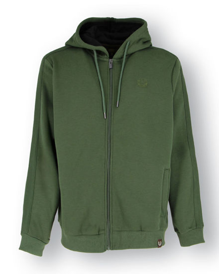 Immagine di GIANMARCO VENTURI - Felpa con cappuccio verde militare da uomo full zip