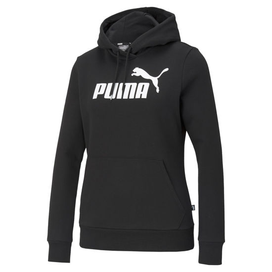 Immagine di PUMA - Felpa da donna nera con cappuccio e logo bianco - 586788-01