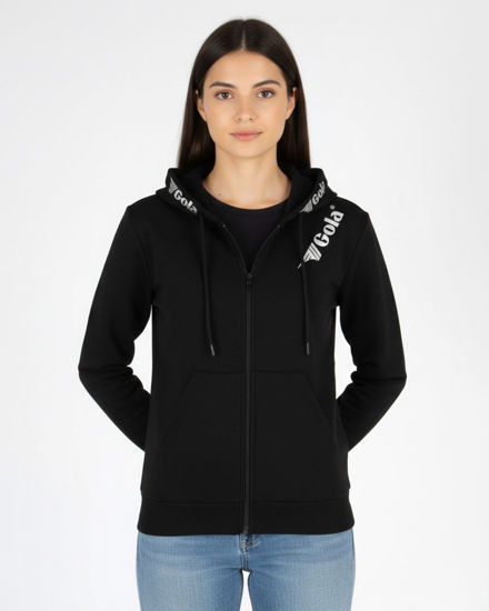 Immagine di GOLA - FELPA CON CAPPUCCIO FULL ZIP NERA DA DONNA
