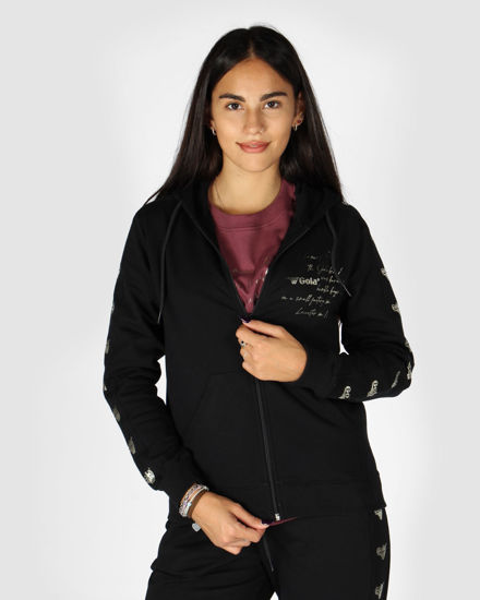 Immagine di GOLA - FELPA CON CAPPUCCIO FULL ZIP NERA DA DONNA