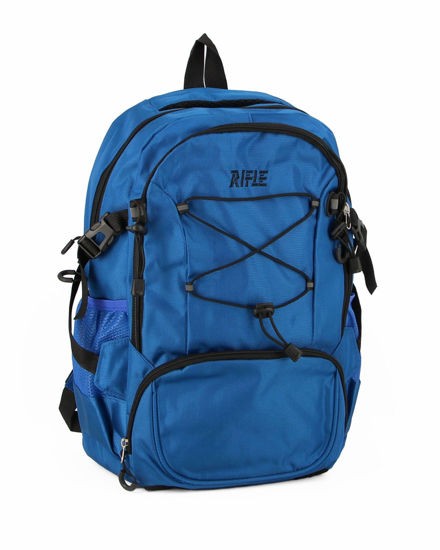 Immagine di RIFLE - Zaino azzurro da trekking con dettagli neri