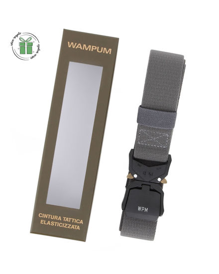 Immagine di WAMPUM - Cintura tattica elasticizzata grigia da uomo con scatola