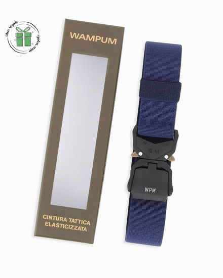 Immagine di WAMPUM - Cintura tattica elasticizzata blu da uomo con scatola