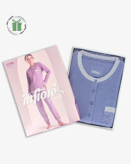 Immagine di INFIORE - PIGIAMA MICROPIN MANICA LUNGA JEANS DA DONNA