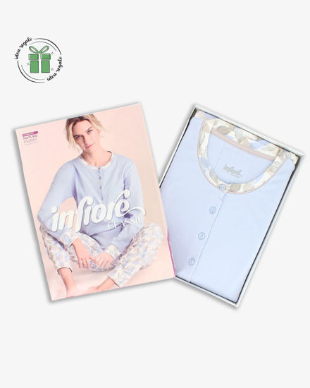 Immagine di INFIORE - PIGIAMA NATURE MANICA LUNGA AZZURRO DA DONNA