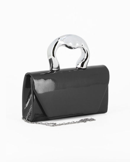 Immagine di BUSTINA VERNICE MANICO ARGENTATO+CATENA