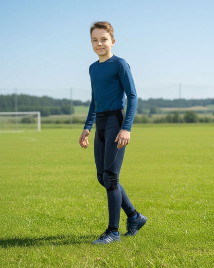 Immagine di BRUGI -LEGGINGS TERMICO  KIDS  BLU E NERO  TRASPIRANTE SENZA CUCITURE -9GZI-T365_KA5