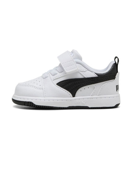 Immagine di PUMA -  SNEAKERS KIDS BIANCA GIALLA E  NERA REBOUND V6 LO AC+TD, DAL 20 AL 27 - 397420-02