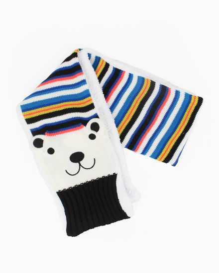 Immagine di BRUGI  - SCIARPA NERA A RIGHE CON ORSETTO - YU4G-6435_QFY