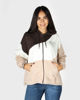 Immagine di KEITH HARI - Felpa marrone/panna/avorio da donna full zip con cappuccio