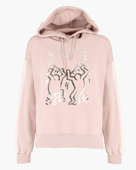 Immagine di KEITH HARING - Felpa avorio con cappuccio da donna