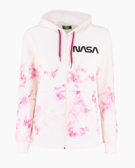 Immagine di NASA - Felpa panna con cappuccio e full zip da donna