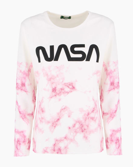 Immagine di NASA - Tshirt panna a manica lunga da donna con logo