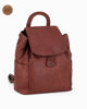 Immagine di ALEX & CO - Zaino marrone in VERA PELLE con coulisse e patta