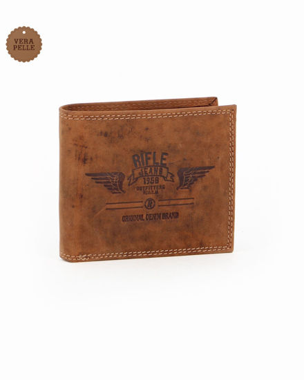 Immagine di RIFLE - Portafoglio cuoio in VERA PELLE da uomo con ribaltina interna