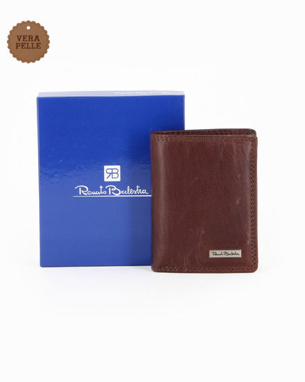Immagine di RENATO BALESTRA - Portafoglio testa moro in VERA PELLE da uomo con pattina e ribaltina interna