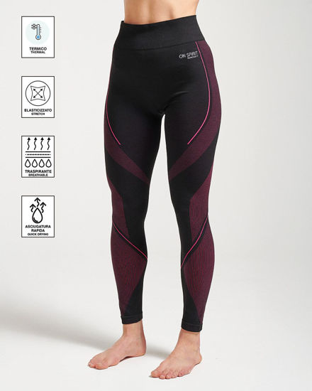 Immagine di ON SPIRIT -  LEGGINGS  TERMICI DONNA  NERI E FUXIA  ORIETTA  - AD9V181