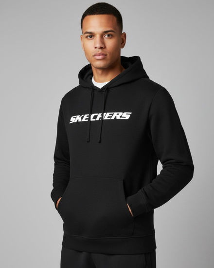 Immagine di SKECHERS - Felpa da uomo nera con cappuccio