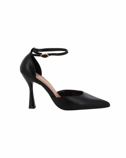 Immagine di GLOBO ROSA - Décolleté nera con sottopiede in VERA PELLE e cinturino alla caviglia, tacco 9,5CM