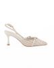 Immagine di MISS GLOBO - Décolleté slingback beige in tessuto con sottopiede in memory foam, tacco 7CM
