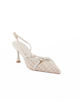 Immagine di MISS GLOBO - Décolleté slingback beige in tessuto con sottopiede in memory foam, tacco 7CM