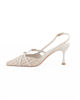 Immagine di MISS GLOBO - Décolleté slingback beige in tessuto con sottopiede in memory foam, tacco 7CM