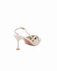 Immagine di MISS GLOBO - Décolleté slingback beige in tessuto con sottopiede in memory foam, tacco 7CM