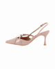 Immagine di MISS GLOBO - Décolleté slingback nude in vernice con sottopiede in VERA PELLE, tacco 7CM