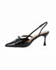 Immagine di MISS GLOBO - Décolleté slingback nera in vernice con sottopiede in VERA PELLE, tacco 7CM