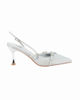 Immagine di MISS GLOBO - Décolleté slingback argento in lurex con sottopiede in memory foam, tacco 7CM