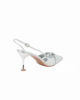 Immagine di MISS GLOBO - Décolleté slingback argento in lurex con sottopiede in memory foam, tacco 7CM