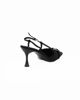Immagine di MISS GLOBO - Décolleté slingback nera in lycra con sottopiede in VERA PELLE, tacco 7CM