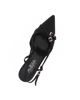 Immagine di MISS GLOBO - Décolleté slingback nera in lycra con sottopiede in VERA PELLE, tacco 7CM