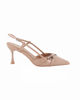 Immagine di MISS GLOBO - Décolleté slingback beige in vernice con sottopiede in VERA PELLE, tacco 7CM