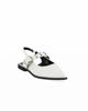 Immagine di MISS GLOBO - Ballerina slingback bianca a punta con sottopiede in memory foam e cinturino frontale con fibbia
