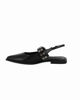 Immagine di MISS GLOBO - Ballerina slingback nera a punta con sottopiede in memory foam e cinturino frontale con fibbia