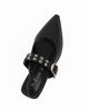 Immagine di MISS GLOBO - Ballerina slingback nera a punta con sottopiede in memory foam e cinturino frontale con fibbia