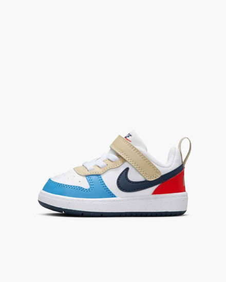 Immagine di NIKE - SNEAKERS KIDS BIANCHE, ROSSE, BLU, CELESTI  E BEIGE COURT BOROUGH LOW TD RECRAFT  DAL 19½ AL 27, DV5458-121